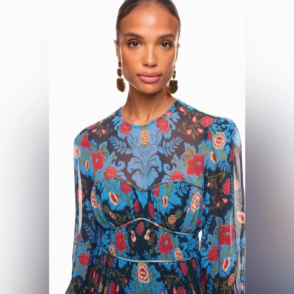 ❗️SOLD❗️Farm Rio Arabesque Floral Blue Maxi Dress - Picture 4 of 9